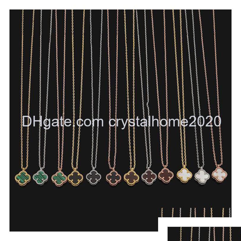 Pendant Necklaces Womens Luxury Designer Necklace Fashion Mini Flowers Fourleaf Clover 18K Gold Stainless Steel Jew Dhvtb
Pendant Necklaces Womens Luxury Designer Necklace Fashion Mini Flowers Fourleaf Clover 18K Gold Stainless Steel Jew Dhvtb