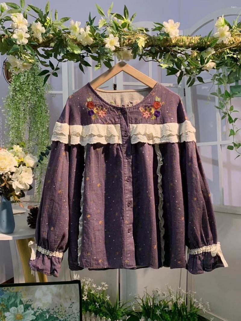Women's Blouses Japan Style Mori Girl Floral Embroidery O-Neck Shirt Cotton Lace Loose Long Sleeve Blouse Women, Khaki
Women's Blouses Japan Style Mori Girl Floral Embroidery O-Neck Shirt Cotton Lace Loose Long Sleeve Blouse Women, Khaki