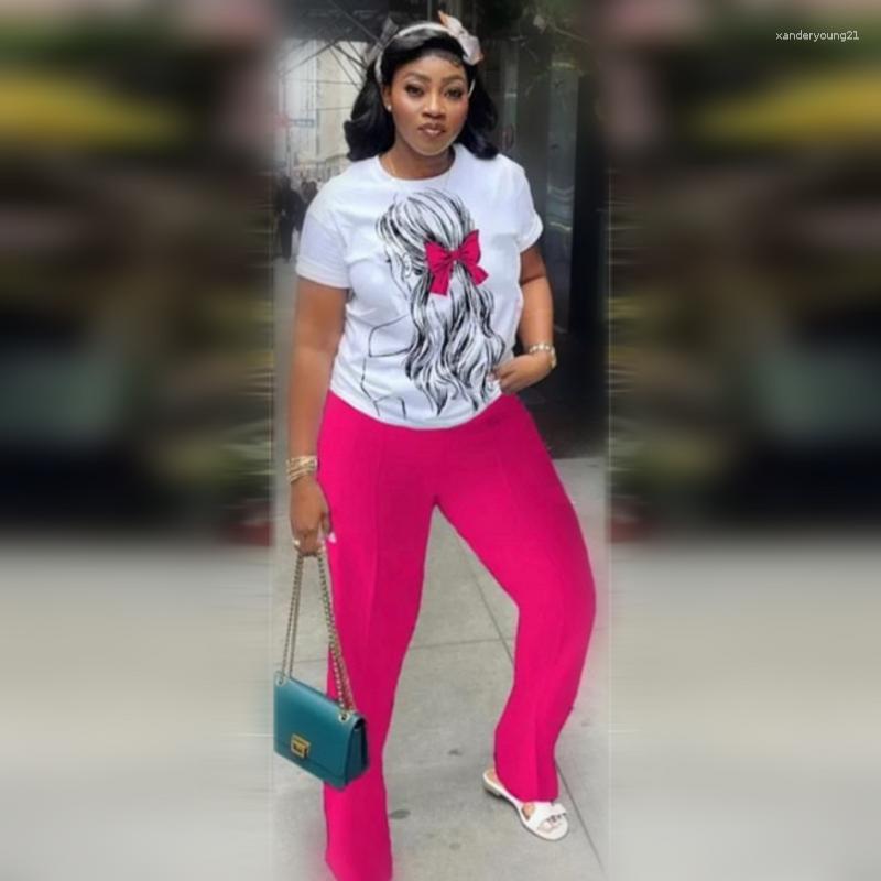 Ethnic Clothing 2023 Summer T-shirt Top Short Sleeve Elastic Waist Pants Fashion Print Two Pieces Set For African Women Trousers Outfits
Ethnic Clothing 2023 Summer T-shirt Top Short Sleeve Elastic Waist Pants Fashion Print Two Pieces Set For African Women Trousers Outfits