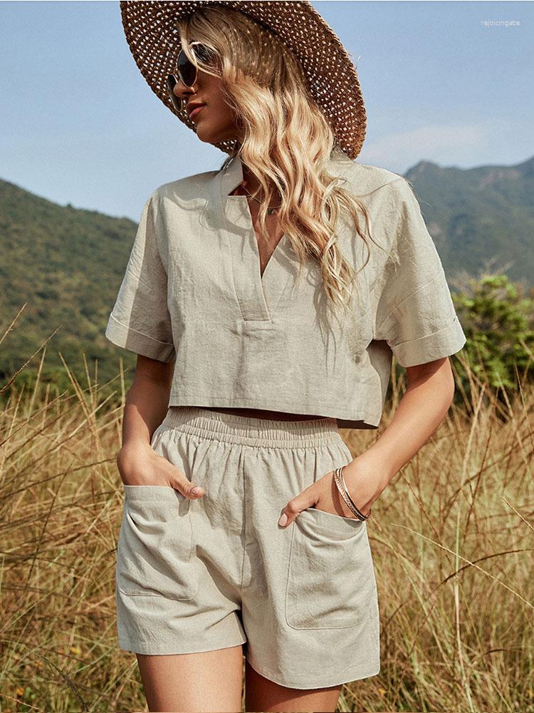 Women's Tracksuits Two Piece Sets For Women 2023 Casual V-neck Loose And Slim Short-sleeved Top Shorts Set 2 Outfit, Cream color
Women's Tracksuits Two Piece Sets For Women 2023 Casual V-neck Loose And Slim Short-sleeved Top Shorts Set 2 Outfit, Cream color