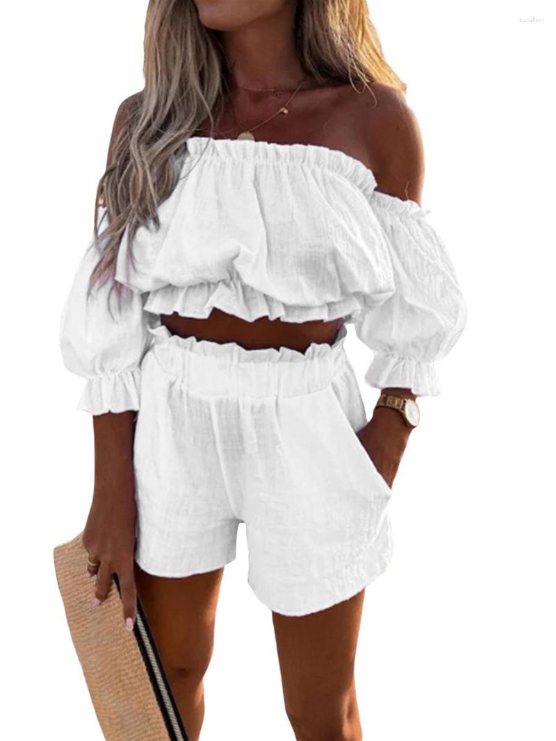 Women's Tracksuits Winkinlin Women Summer 2 PCS Outfits Solid Color Casual Homewear Off-Shoulder Short Sleeve Crops Tops High Waist Shorts, Black
Women's Tracksuits Winkinlin Women Summer 2 PCS Outfits Solid Color Casual Homewear Off-Shoulder Short Sleeve Crops Tops High Waist Shorts, Black