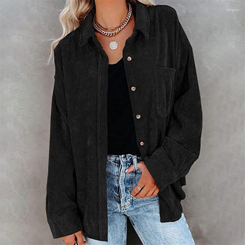 Women's Blouses Autumn Winter Tops Fashion Casual Long Sleeve Button Up Corduroy Ladies Turn Down Collar Solid Color Loose Cardigan Coat, Black
Women's Blouses Autumn Winter Tops Fashion Casual Long Sleeve Button Up Corduroy Ladies Turn Down Collar Solid Color Loose Cardigan Coat, Black