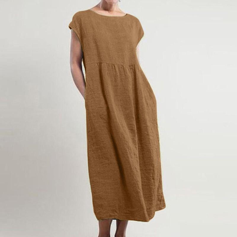 Party Dresses Dress Women's Casual Solid Cotton And Fashion Pocket O-neck Maxi Vestidos De Mulher Tamanhos Grandes Femme, Wh
Party Dresses Dress Women's Casual Solid Cotton And Fashion Pocket O-neck Maxi Vestidos De Mulher Tamanhos Grandes Femme, Wh