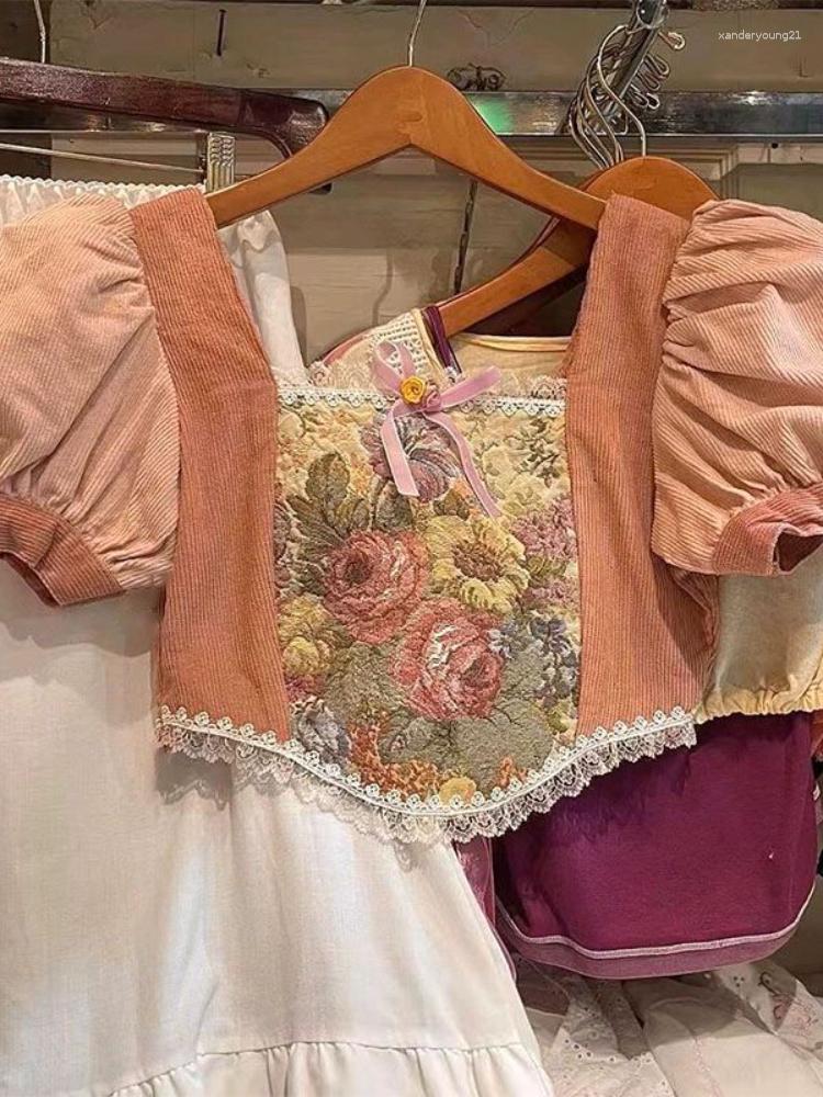 Women's Blouses Summer Floral Pink France Vintage Blouse Women Puff Sleeve Elegant Sweet Shirts Female Slim Princess Retro Party Crop Tops, Printed
Women's Blouses Summer Floral Pink France Vintage Blouse Women Puff Sleeve Elegant Sweet Shirts Female Slim Princess Retro Party Crop Tops, Printed