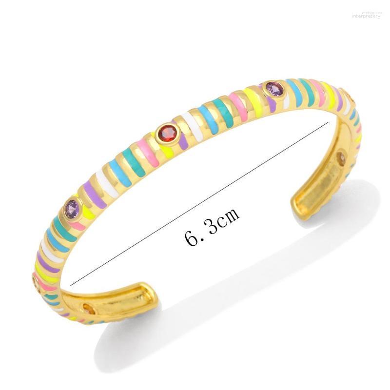 Bangle Y2K Gold Plated Stripe Enamel Open Cuff Bangles With Clear Crystal Stone Elegant Neon Adjustable Bracelets Couple Jewelry
Bangle Y2K Gold Plated Stripe Enamel Open Cuff Bangles With Clear Crystal Stone Elegant Neon Adjustable Bracelets Couple Jewelry