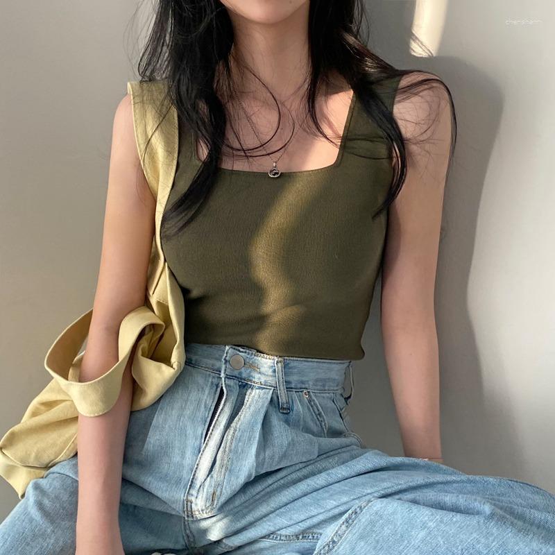 Women's Tanks Sexy Tops & Tees Camis Women's Clothing Slim Wild Square Collar Knitted Sleeveless Blouse Solid Shirt, Beige
Women's Tanks Sexy Tops & Tees Camis Women's Clothing Slim Wild Square Collar Knitted Sleeveless Blouse Solid Shirt, Beige