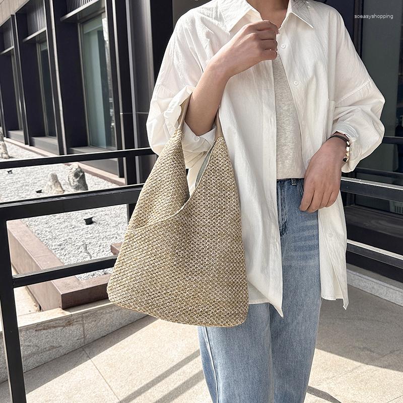 Evening Bags Simple Casual Vintage Large Capacity Solid Color Hundred Commuter Single Shoulder Bag Fashion Ladies Straw Woven Tote, Brown
Evening Bags Simple Casual Vintage Large Capacity Solid Color Hundred Commuter Single Shoulder Bag Fashion Ladies Straw Woven Tote, Brown