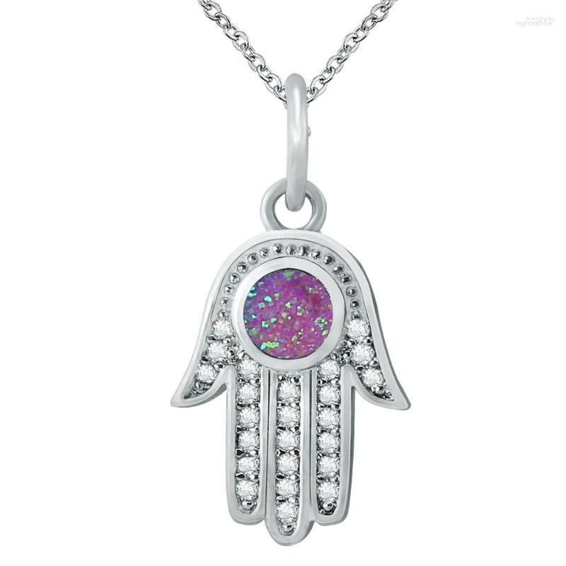 Pendant Necklaces ZEMO Fatima Hand Necklace Women Man Opal Stone Chain Stainless Steel Palm Crystal Hamsa Chocker Jewelry
Pendant Necklaces ZEMO Fatima Hand Necklace Women Man Opal Stone Chain Stainless Steel Palm Crystal Hamsa Chocker Jewelry