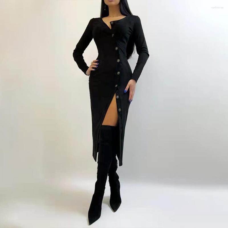 Party Dresses 2023 Autumn Winter Single-Breasted Long Sleeve Slim Cocktail Dress High Waist Mid Length Evening Robes Sexy Nightclub Gown, Black
Party Dresses 2023 Autumn Winter Single-Breasted Long Sleeve Slim Cocktail Dress High Waist Mid Length Evening Robes Sexy Nightclub Gown, Black