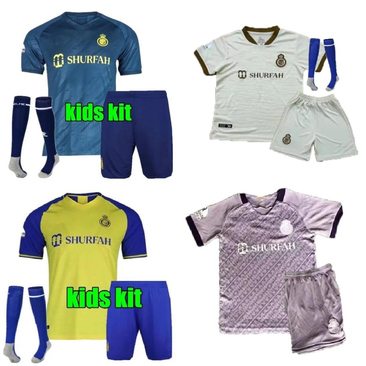 23/24 Al Nassr FC soccer Jerseys Ronaldo kids Kit with sock uniform Home yellow CR7 boys Al-Nassr away third fourth MARTINEZ GHAREEB Saudi Arabia Football shiirt, Black
23/24 Al Nassr FC soccer Jerseys Ronaldo kids Kit with sock uniform Home yellow CR7 boys Al-Nassr away third fourth MARTINEZ GHAREEB Saudi Arabia Football shiirt, Black
