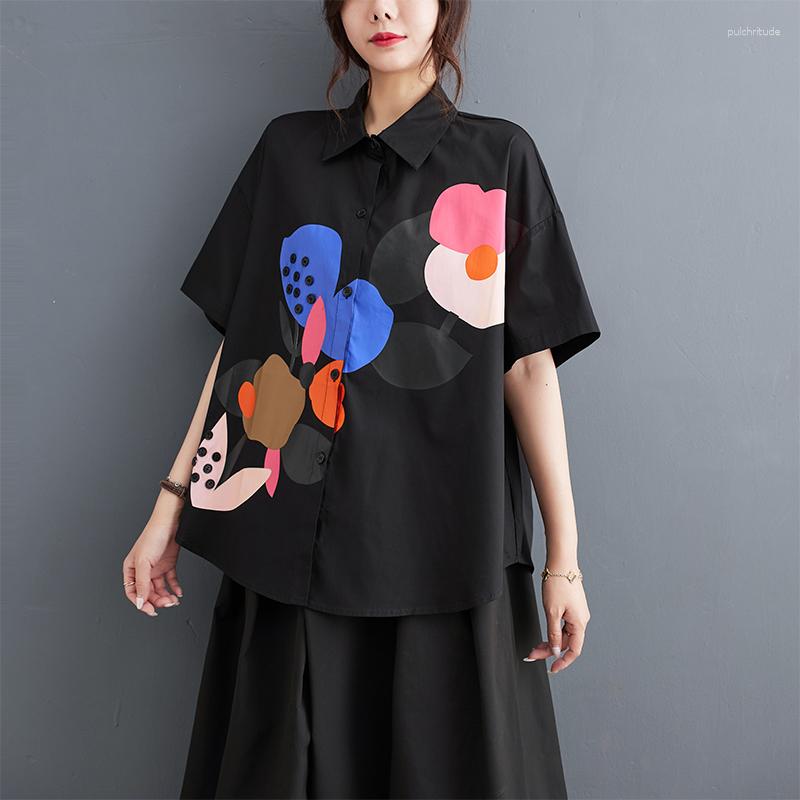 Women's Blouses Japanese Style Turn-down Collar Print Floral Loose Black White Summer Blouse Tops Street Fashion Women Casual Shirts
Women's Blouses Japanese Style Turn-down Collar Print Floral Loose Black White Summer Blouse Tops Street Fashion Women Casual Shirts