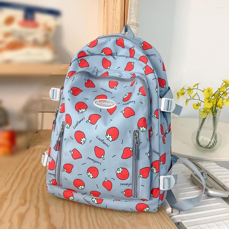 School Bags Students Kawaii Nylon Backpack Fashion Strawberry Print Teen Girls Handbags Large Capacity Women Simple Cute Middle Clutch Parts, Black
School Bags Students Kawaii Nylon Backpack Fashion Strawberry Print Teen Girls Handbags Large Capacity Women Simple Cute Middle Clutch Parts, Black