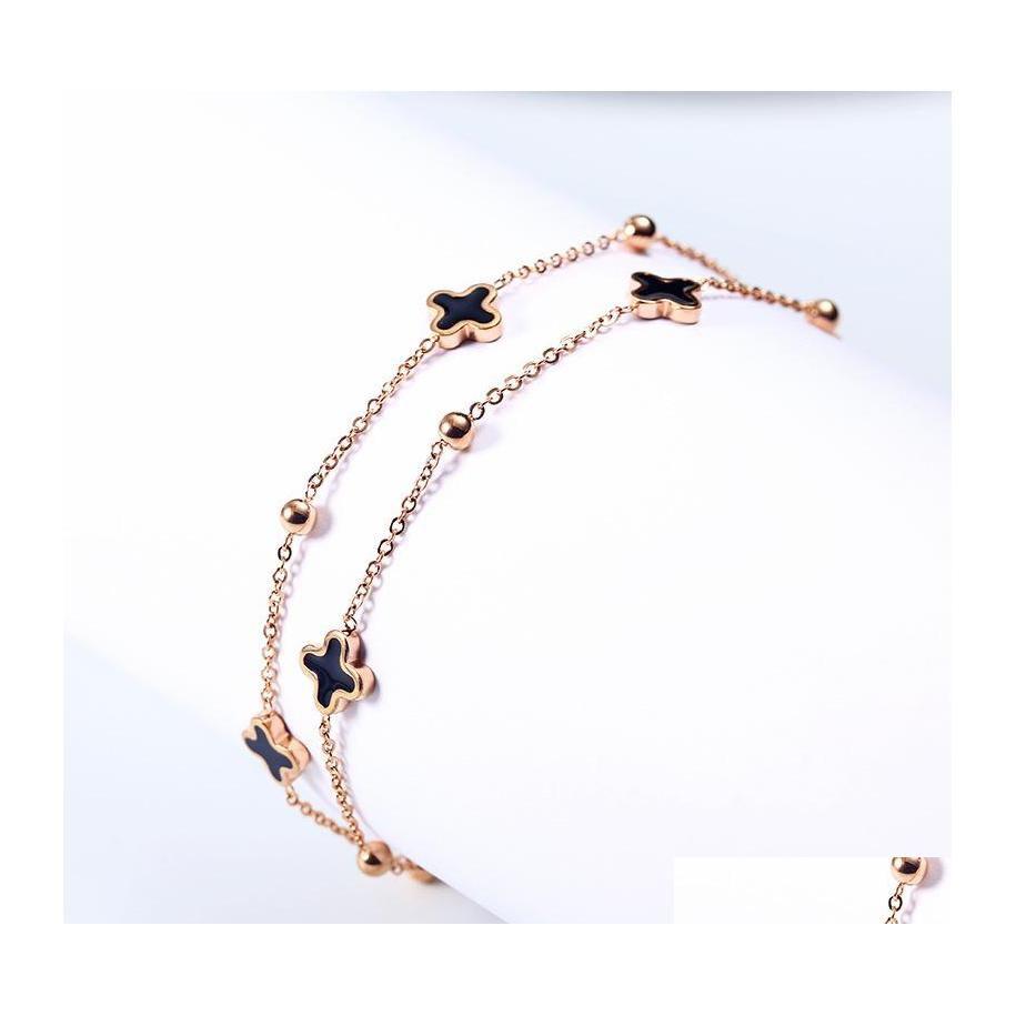 Charm Bracelets Adjustable Clover Rose Gold Color Ladies Double Layer Bracelet Women Jewelry Shipment Drop Delivery Otwcr Dhegh
Charm Bracelets Adjustable Clover Rose Gold Color Ladies Double Layer Bracelet Women Jewelry Shipment Drop Delivery Otwcr Dhegh