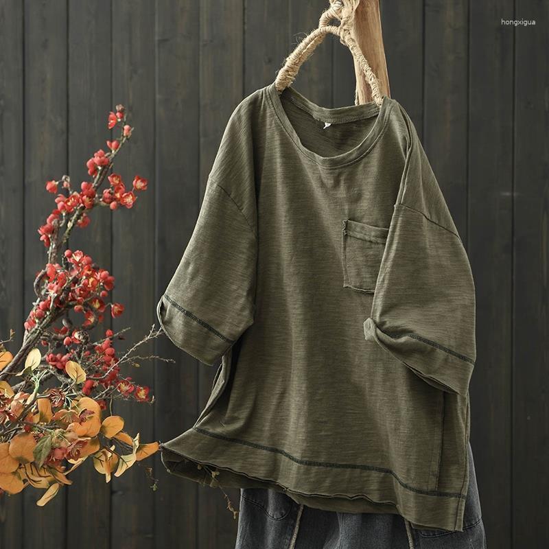 Women's T Shirts 2023 Summer Arts Style Women Short Sleeve Loose O-neck Tee Shirt Femme Tops Cotton Casual T-shirt C860, Army green
Women's T Shirts 2023 Summer Arts Style Women Short Sleeve Loose O-neck Tee Shirt Femme Tops Cotton Casual T-shirt C860, Army green