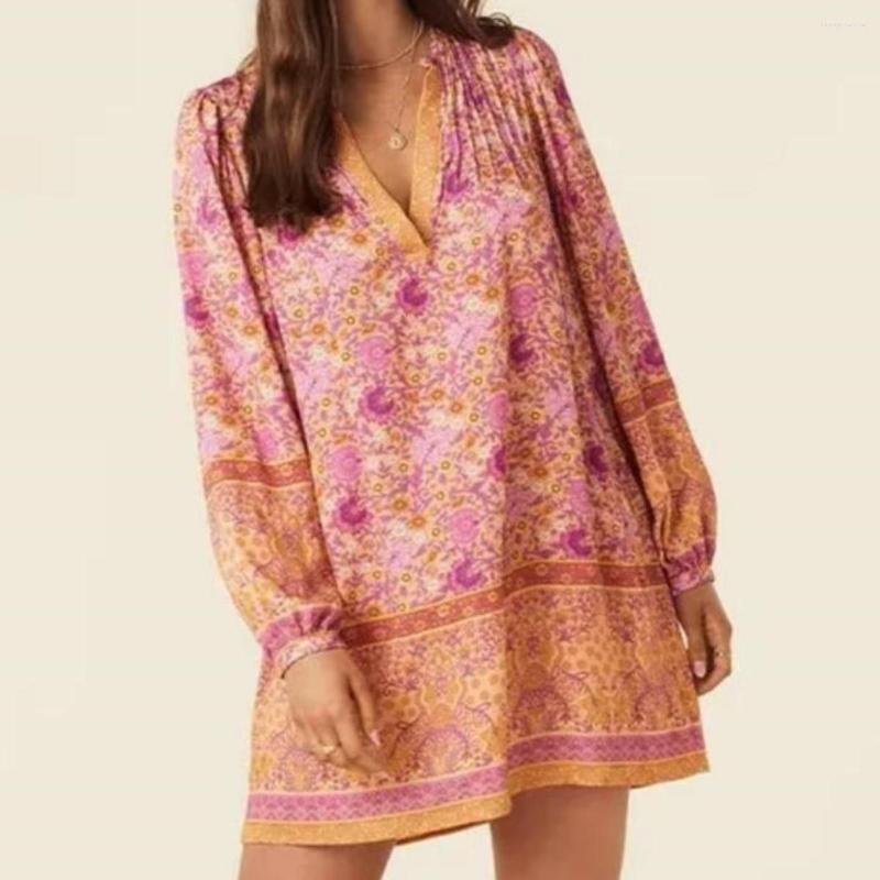 Casual Dresses Holiday Straight Robe Beach Vestidos Women V Neck Flower Print Full Sleeve Mini Dress, Orange
Casual Dresses Holiday Straight Robe Beach Vestidos Women V Neck Flower Print Full Sleeve Mini Dress, Orange