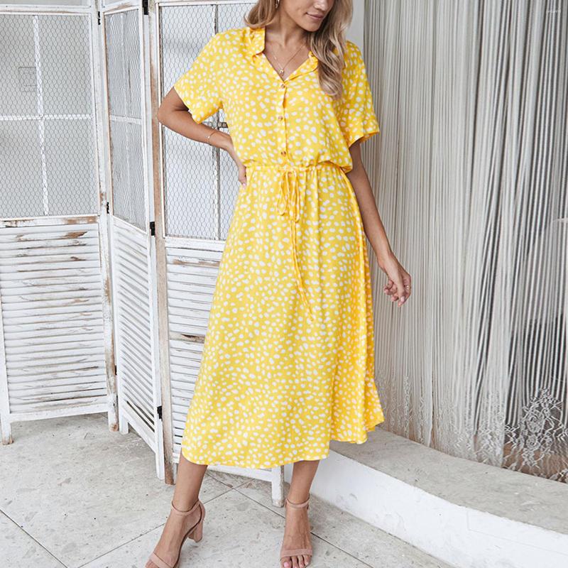 Party Dresses Women' Summer Polka Dot Printing Button V-neck Short Sleeve Midi Elegant Dress Sundress Vestidos Robe Mujer, Red
Party Dresses Women' Summer Polka Dot Printing Button V-neck Short Sleeve Midi Elegant Dress Sundress Vestidos Robe Mujer, Red