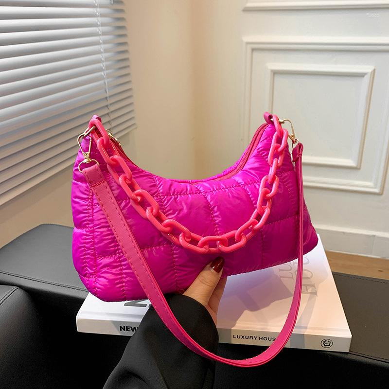 Evening Bags Fashion Space Pad Cotton Women Shoulder Bag Quality Quilted Handbag Nylon Down Feather Crossbody Female Winter Year 2023, White
Evening Bags Fashion Space Pad Cotton Women Shoulder Bag Quality Quilted Handbag Nylon Down Feather Crossbody Female Winter Year 2023, White