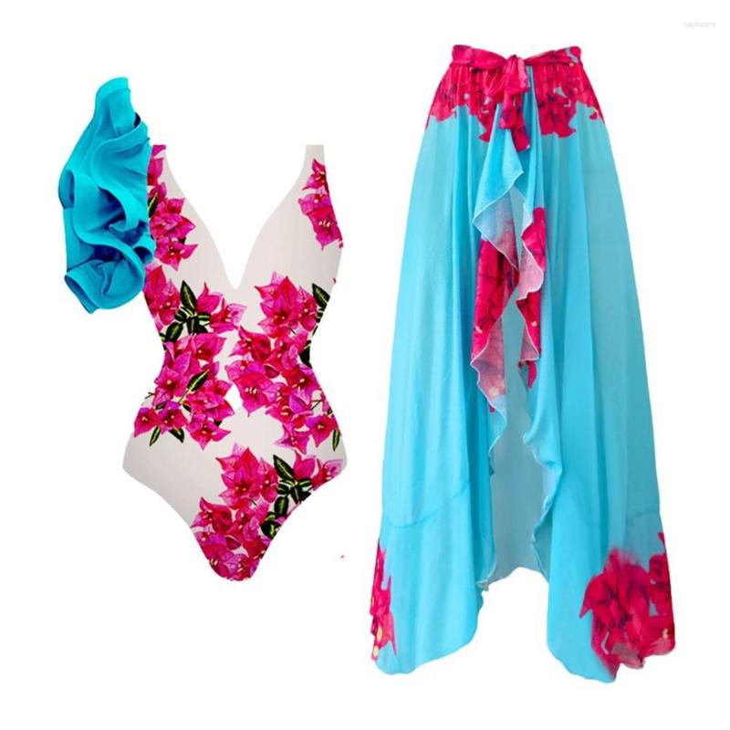 Women' Swimwear Floral Print Vintage Swimsuit 2023 Women Ruffle Brazilian V-Neck Holiday Designer Bathing Suit Beach Cover Up, Sklirt02
Women' Swimwear Floral Print Vintage Swimsuit 2023 Women Ruffle Brazilian V-Neck Holiday Designer Bathing Suit Beach Cover Up, Sklirt02