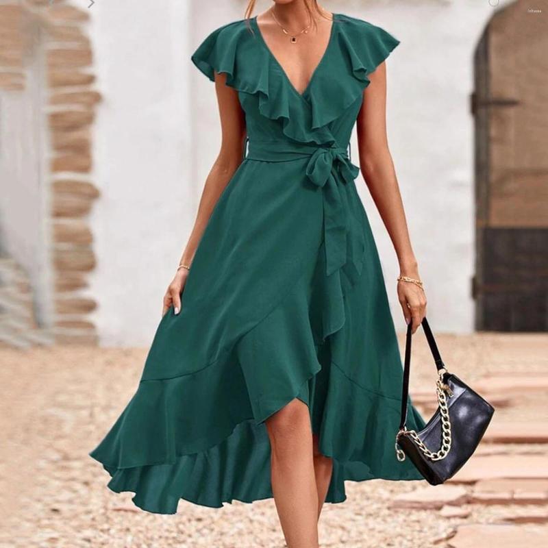 Casual Dresses 2023 Summer Women Wrapped Dress Ruffles V-Neck Mid-Calf Short Sleeve Solid Color Female Boho, Navy blue
Casual Dresses 2023 Summer Women Wrapped Dress Ruffles V-Neck Mid-Calf Short Sleeve Solid Color Female Boho, Navy blue
