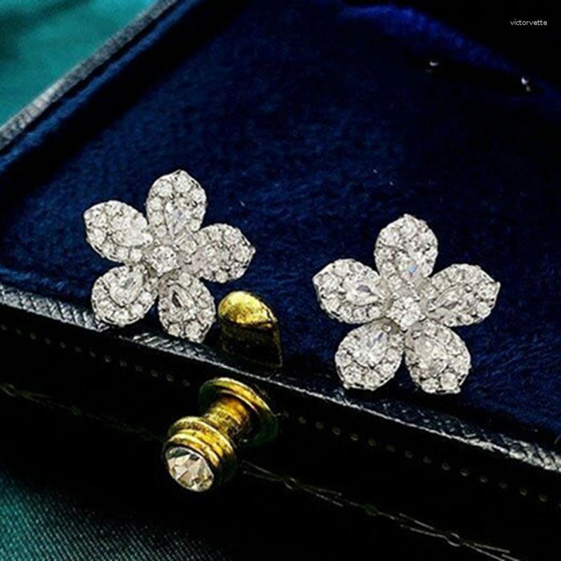 Stud Earrings Silver Color Crystal Cubic Zirconia Flower For Women Ear Accessories Birthday Gift Piercing Trendy Jewelry
Stud Earrings Silver Color Crystal Cubic Zirconia Flower For Women Ear Accessories Birthday Gift Piercing Trendy Jewelry