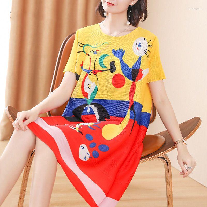 Party Dresses Loose Print Style Slimming Dress Female 2023 Summer Fashionable Color Matching Pleated Reducing Age A-line Tops, Pink
Party Dresses Loose Print Style Slimming Dress Female 2023 Summer Fashionable Color Matching Pleated Reducing Age A-line Tops, Pink