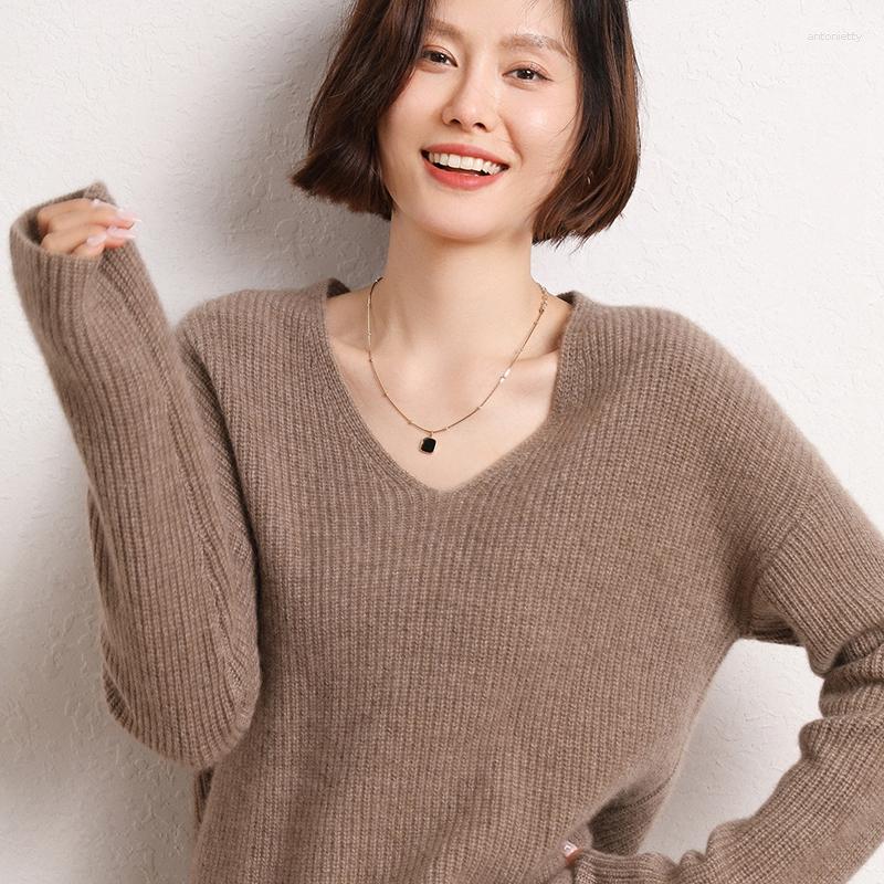 Women's Sweaters Autumn And Winter Women's V-Neck Wide Pine Cashmere Pullover Sweater Long Sleeve Knitted Undercoat, Camel
Women's Sweaters Autumn And Winter Women's V-Neck Wide Pine Cashmere Pullover Sweater Long Sleeve Knitted Undercoat, Camel