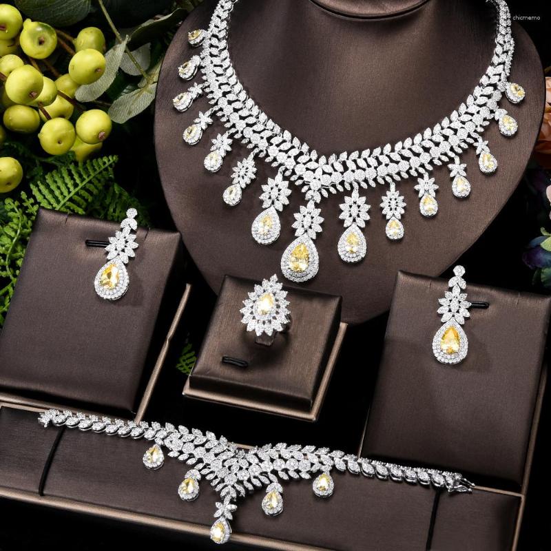 Necklace Earrings Set GODKI 4PC Yellow CZ Luxury African Jewelry For Women Wedding Party Zircon Crystal Dubai Bridal Gift, Picture shown
Necklace Earrings Set GODKI 4PC Yellow CZ Luxury African Jewelry For Women Wedding Party Zircon Crystal Dubai Bridal Gift, Picture shown
