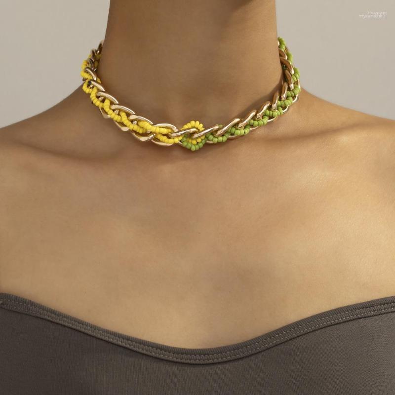 Pendant Necklaces Bohemian Creative Choker Necklace Punk Style Fashion Alloy Color Rice Beads Splicing Multi-layer Chain Neck For Women
Pendant Necklaces Bohemian Creative Choker Necklace Punk Style Fashion Alloy Color Rice Beads Splicing Multi-layer Chain Neck For Women
