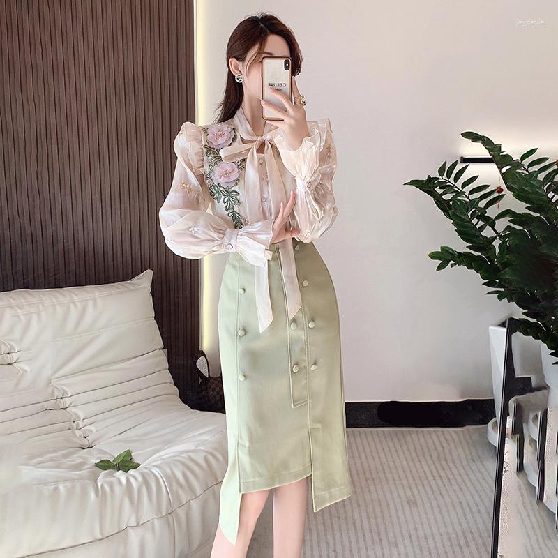 Casual Dresses Spring Skirt Suit Women Elegant Fashion Korean Lace-Up Embroidery Beaded Long Sleeve Shirts Button Pencil Party Dress, Two piece set
Casual Dresses Spring Skirt Suit Women Elegant Fashion Korean Lace-Up Embroidery Beaded Long Sleeve Shirts Button Pencil Party Dress, Two piece set