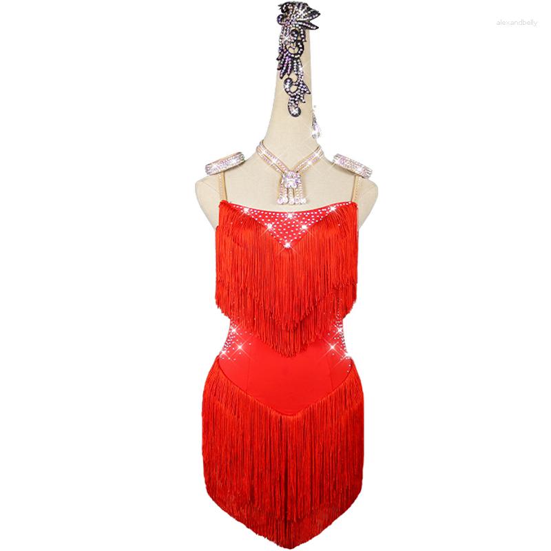 Stage Wear Summer Sexy Latin Dance Dress Competition Ballroom Costumes Skirt Performing Dresses Adult Customize Children Red Fringed Skirts, Black 
Stage Wear Summer Sexy Latin Dance Dress Competition Ballroom Costumes Skirt Performing Dresses Adult Customize Children Red Fringed Skirts, Black