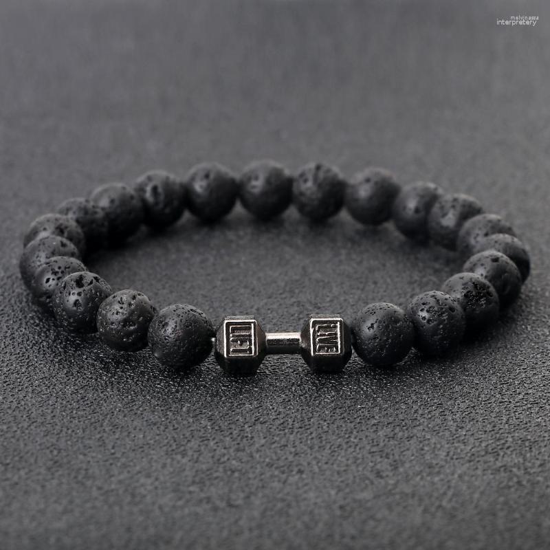 Strand 8mm Natural Black Lava Stone Dumbbells Bracelet For Women Men Charm Tibetan Buddhist Elastic Bangle Fitness Barbell Jewelry Gift
Strand 8mm Natural Black Lava Stone Dumbbells Bracelet For Women Men Charm Tibetan Buddhist Elastic Bangle Fitness Barbell Jewelry Gift
