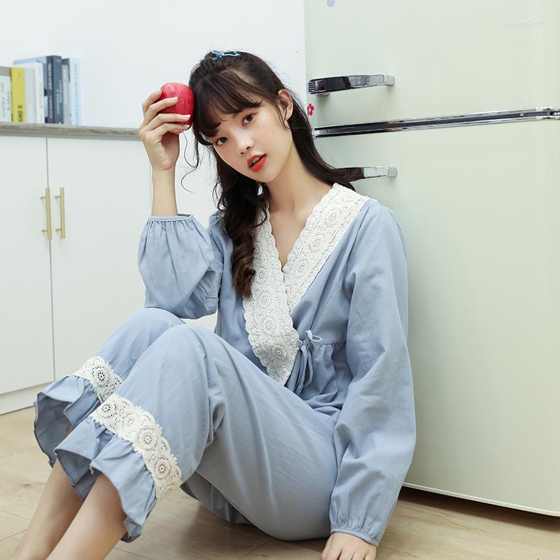 Women's Sleepwear Pajamas Women's Cotton Sexy Suit Korean Style Long-sleeve Home Clothes Loose Yukata Court Solid Color, White
Women's Sleepwear Pajamas Women's Cotton Sexy Suit Korean Style Long-sleeve Home Clothes Loose Yukata Court Solid Color, White