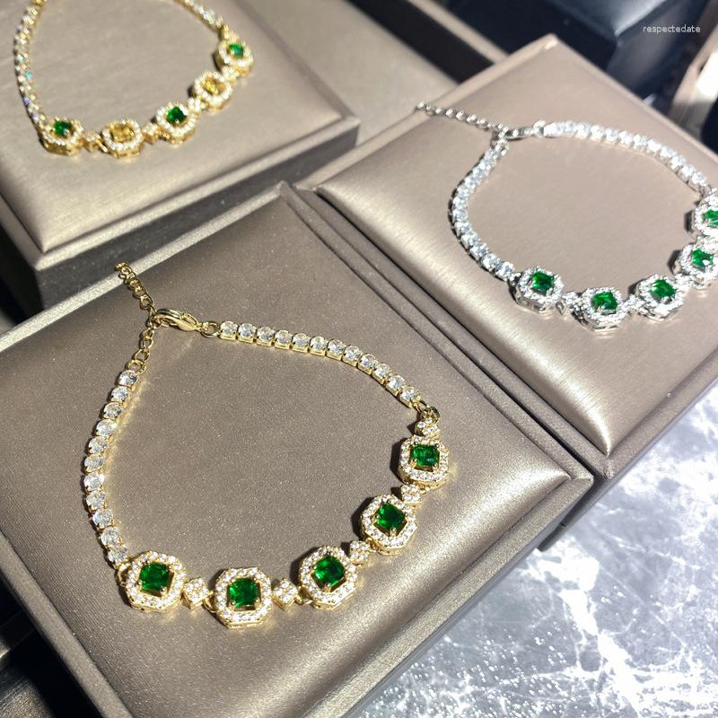 Link Bracelets Versa Jewelry Emulation Microinset Green Zircon Platinum-plated Bracelet Multi-color Selection
Link Bracelets Versa Jewelry Emulation Microinset Green Zircon Platinum-plated Bracelet Multi-color Selection