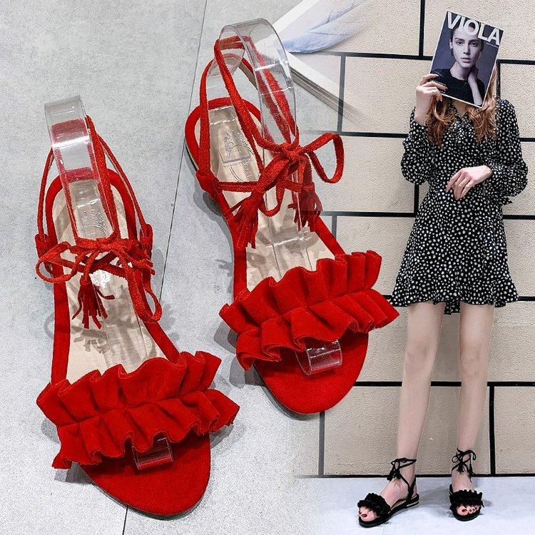 Sandals Summer Style Ankle Strap Casual Women Lace-up Fashion Cross-tied Back Square Heel Low (1cm-3cm) High Quality, Red
Sandals Summer Style Ankle Strap Casual Women Lace-up Fashion Cross-tied Back Square Heel Low (1cm-3cm) High Quality, Red