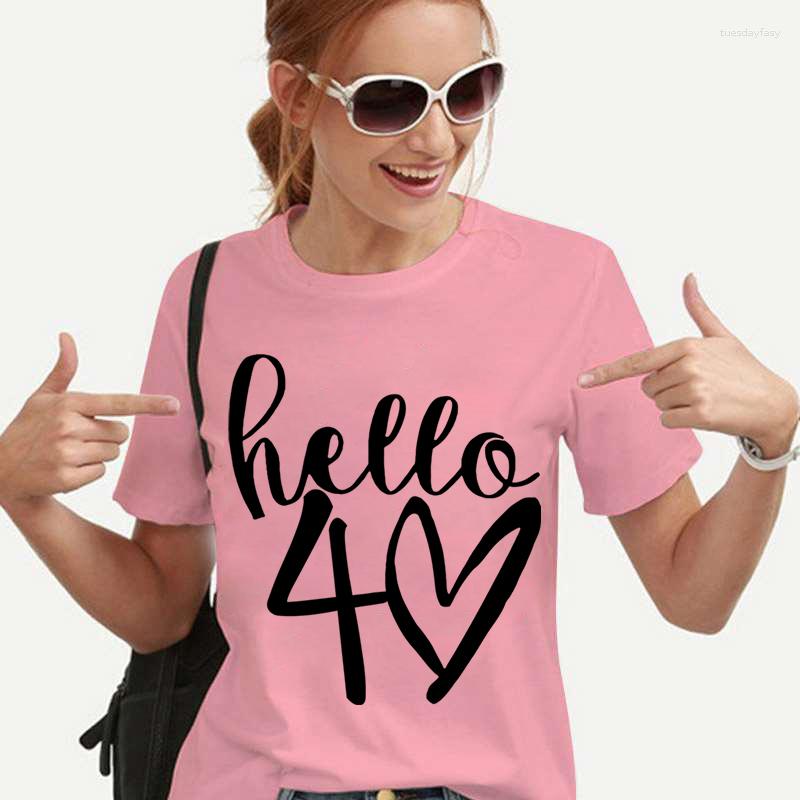 Women's T Shirts Hello 40 Beautiful Age Shirt Chic Printing Graphic As Birthday Gift Women Harajuku Tee Korean Fashion Clothes, Sky blue
Women's T Shirts Hello 40 Beautiful Age Shirt Chic Printing Graphic As Birthday Gift Women Harajuku Tee Korean Fashion Clothes, Sky blue