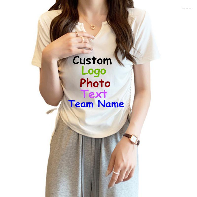 Women's T Shirts Custom LOGGOV Collar Drawstring Slim Solid Color Short Sleeve T-Shirt Women's Summer Tops, Pink
Women's T Shirts Custom LOGGOV Collar Drawstring Slim Solid Color Short Sleeve T-Shirt Women's Summer Tops, Pink
