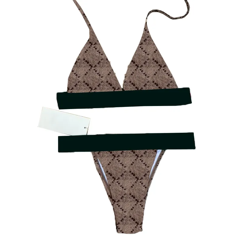 Designer bikini swimsuit Women Sexy Halter Swimwear Fashion Letters Bikini Set Personality Stripe Sling Swimsuits, Khaki
Designer bikini swimsuit Women Sexy Halter Swimwear Fashion Letters Bikini Set Personality Stripe Sling Swimsuits, Khaki