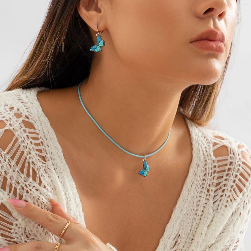 Necklace Earrings Set Korean Fashion Butterfly Pendant Chain For Women Colorful Cute Statement Jewelry Gift Drop, Picture shown
Necklace Earrings Set Korean Fashion Butterfly Pendant Chain For Women Colorful Cute Statement Jewelry Gift Drop, Picture shown