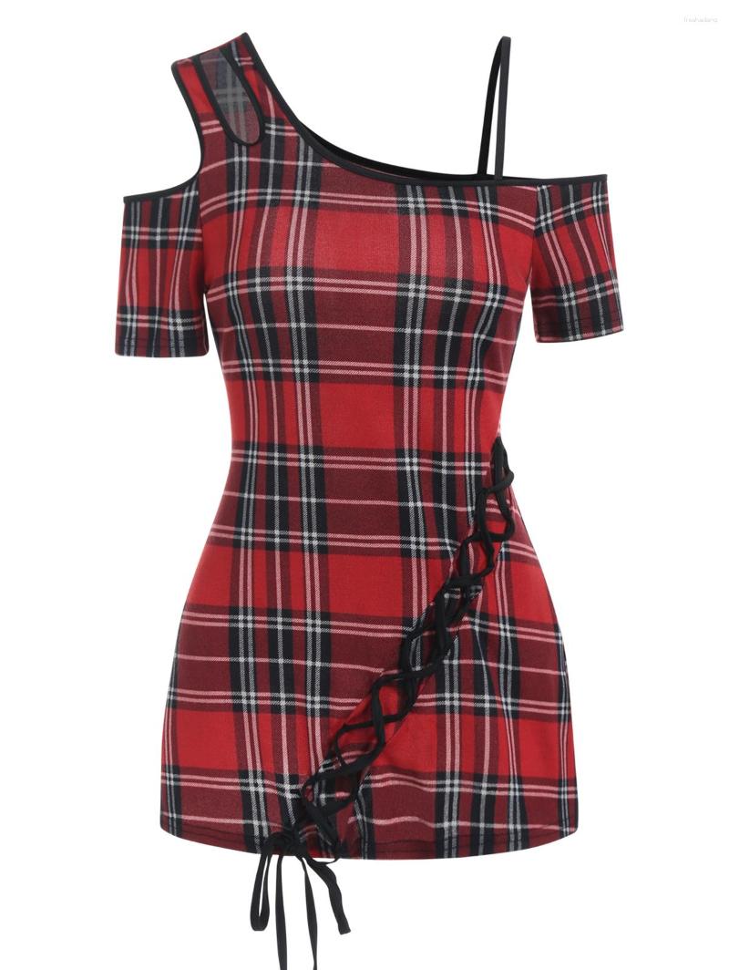 Women's T Shirts Plaid Print Cold Shoulder Lace Up Summer Top For Women Fashion Casual T-Shirts XXXL, Red
Women's T Shirts Plaid Print Cold Shoulder Lace Up Summer Top For Women Fashion Casual T-Shirts XXXL, Red