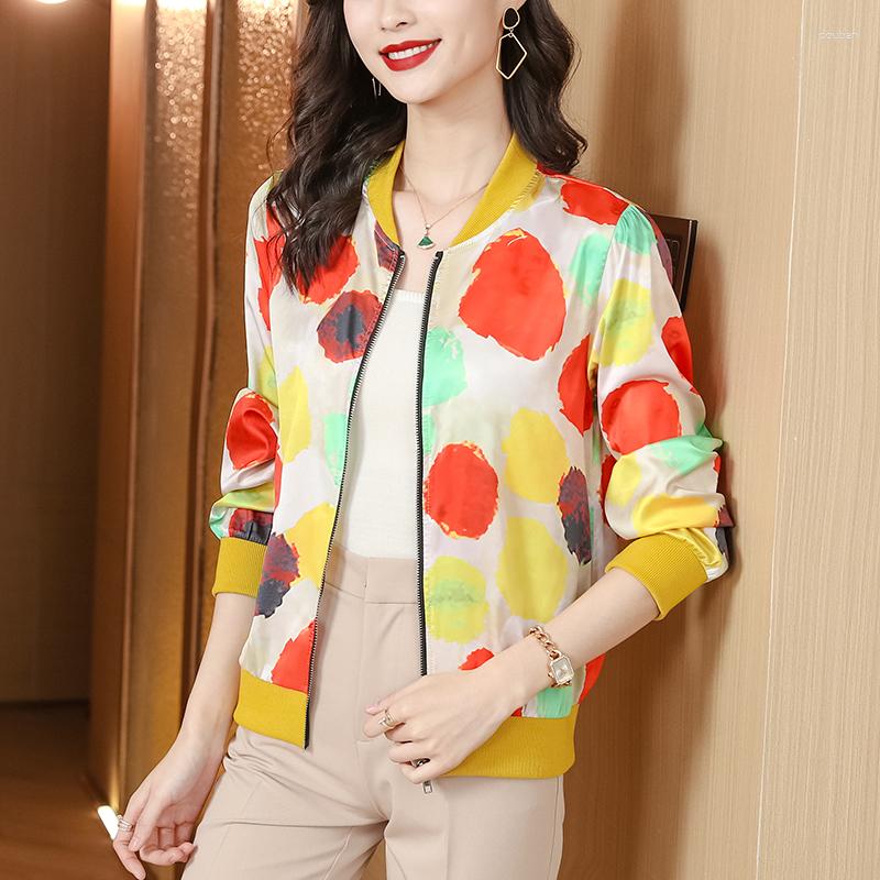 Women's Jackets Autumn Silk For Women Satin Long Sleeve Bomber Jacket Yellow Loose Office Lady Outerwear
Women's Jackets Autumn Silk For Women Satin Long Sleeve Bomber Jacket Yellow Loose Office Lady Outerwear