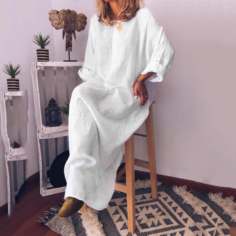 Casual Dresses Women Vintage Maxi 2023 Summer Long Sleeve O-Neck Cotton And Linen Solid Color Loose Pocket Dress, Grey
Casual Dresses Women Vintage Maxi 2023 Summer Long Sleeve O-Neck Cotton And Linen Solid Color Loose Pocket Dress, Grey