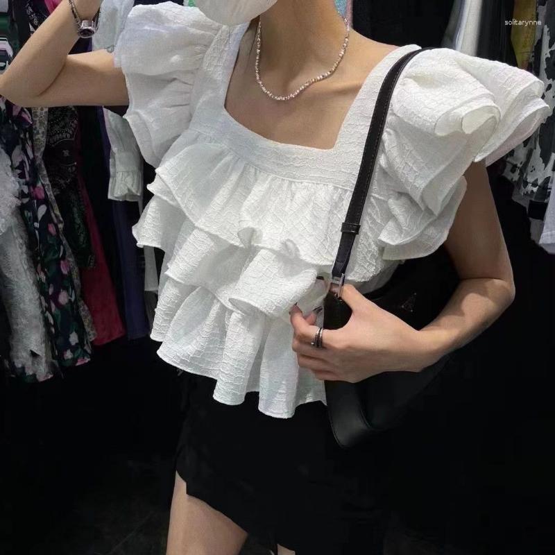 Women' Blouses Flying Sleeve Top Blusa Feminina Bandage Sweet Crop Slim Blouse Layer White Cake Shirt Doll Plaid Shirts For Women, Green
Women' Blouses Flying Sleeve Top Blusa Feminina Bandage Sweet Crop Slim Blouse Layer White Cake Shirt Doll Plaid Shirts For Women, Green