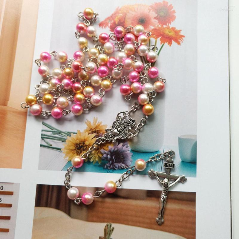 Pendant Necklaces Pink Imitation Pearls Rosary Beaded Necklace For Women Men Crucifix Jesus Christ Cross Catholic Jewelry Gift
Pendant Necklaces Pink Imitation Pearls Rosary Beaded Necklace For Women Men Crucifix Jesus Christ Cross Catholic Jewelry Gift