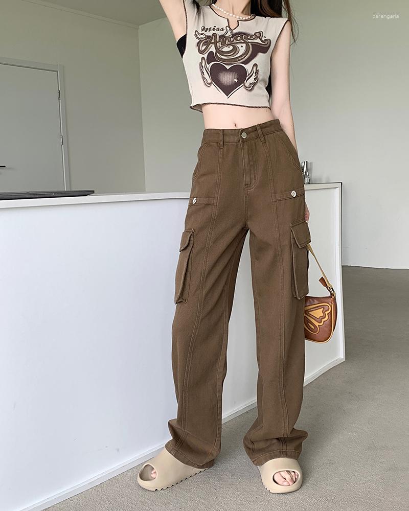 Women's Jeans Solid Cargo Denim Pant With Side Pocket Women Trousers Korean Style Clothes 2023 Harajuku Streetwear Y2k Summer High Waist, Brown
Women's Jeans Solid Cargo Denim Pant With Side Pocket Women Trousers Korean Style Clothes 2023 Harajuku Streetwear Y2k Summer High Waist, Brown