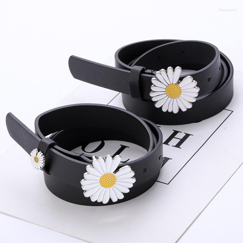 Belts Women's Daisy Belt Fashion Solid Color PU Metal Buckle Heart Pin Casual Dress Jeans Wild, Double daisy
Belts Women's Daisy Belt Fashion Solid Color PU Metal Buckle Heart Pin Casual Dress Jeans Wild, Double daisy