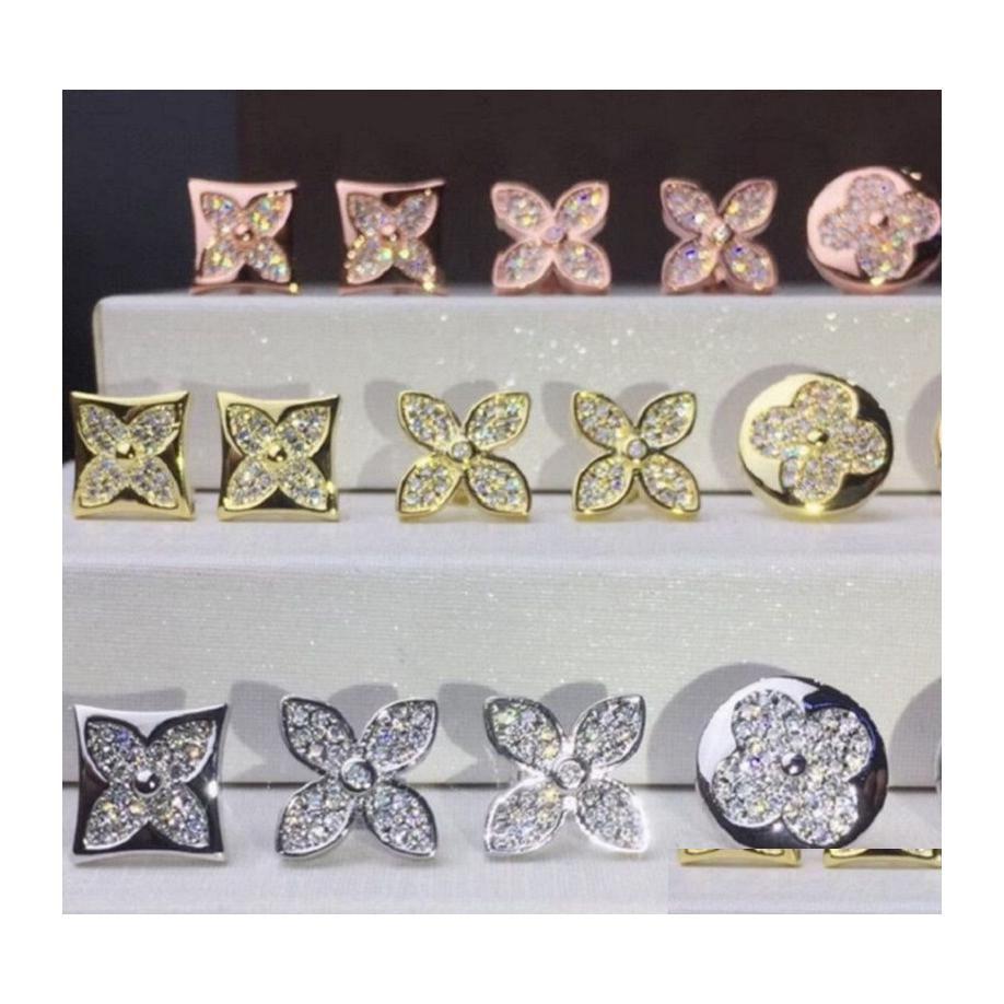 Stud Womens Designer Earrings Fashion Fourleaf Clover 18K Gold Square Round Fl Diamond Earring Jewelry Drop Delivery Dbb Bu
Stud Womens Designer Earrings Fashion Fourleaf Clover 18K Gold Square Round Fl Diamond Earring Jewelry Drop Delivery Dbb Bu