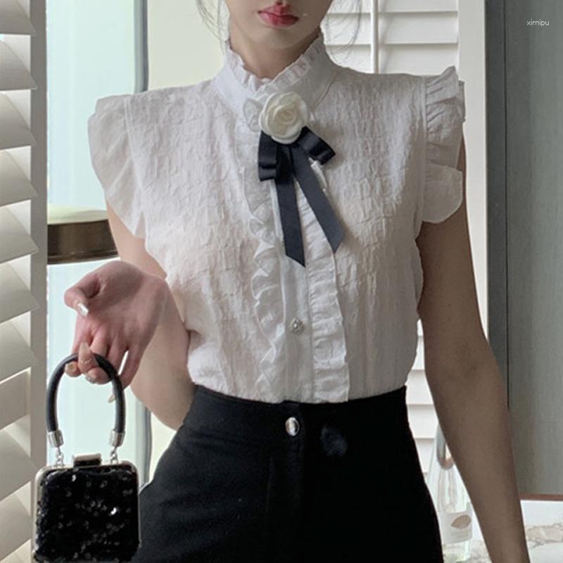 Women' Blouses Vintage Style Sleeve Tank Top Summer Ruffles Women Blouse Single-breasted Bowknot OL Blusa, Ph
Women' Blouses Vintage Style Sleeve Tank Top Summer Ruffles Women Blouse Single-breasted Bowknot OL Blusa, Ph