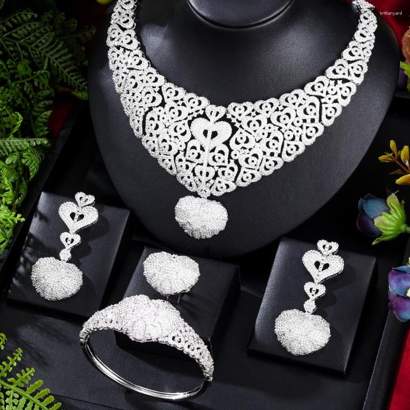Necklace Earrings Set GODKI Luxury 2Tone Heart 4PCS Nigerian Jewelry For Women Wedding Everyday Wear Zircon African Bridal 2023, Picture shown
Necklace Earrings Set GODKI Luxury 2Tone Heart 4PCS Nigerian Jewelry For Women Wedding Everyday Wear Zircon African Bridal 2023, Picture shown