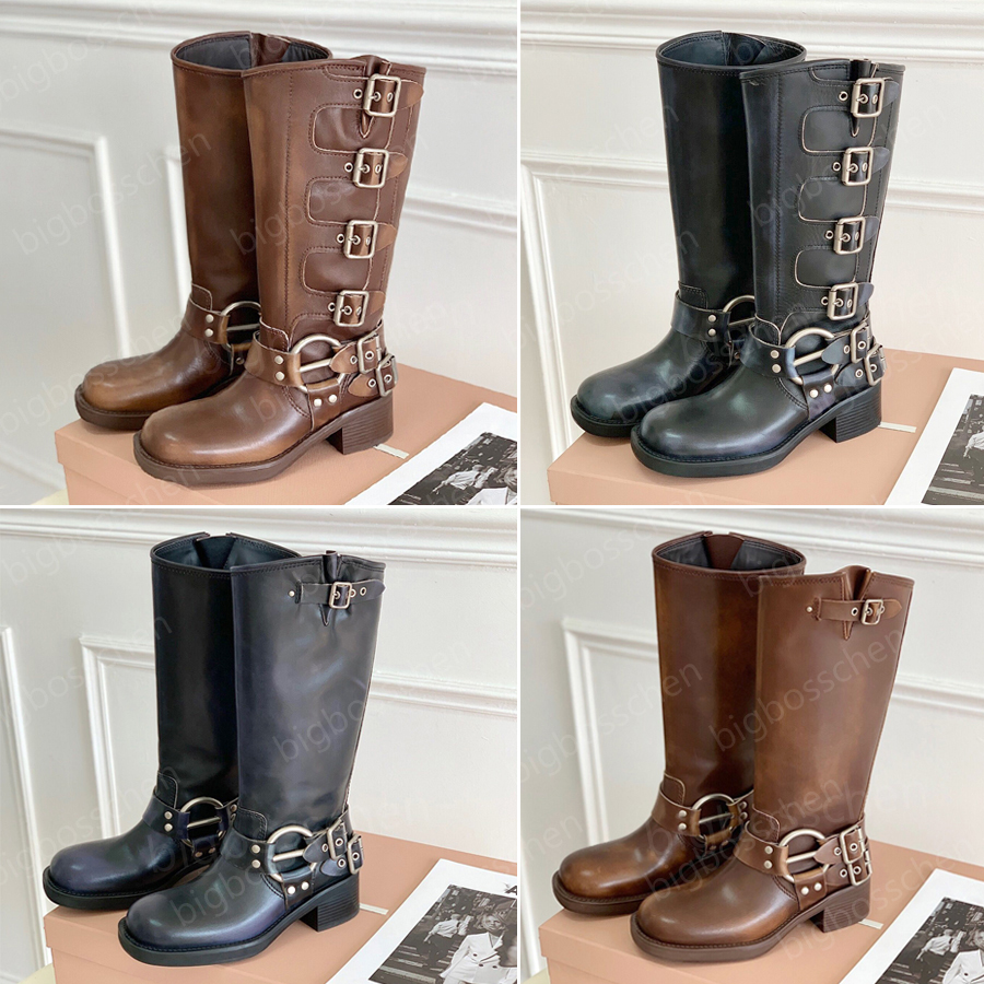 Luxury designer nude boots work boots ladies Miu fashion vintage rubbed color leather buckle nude boots tall cowhide thick heel black brown knight boots 35-41 box
Luxury designer nude boots work boots ladies Miu fashion vintage rubbed color leather buckle nude boots tall cowhide thick heel black brown knight boots 35-41 box