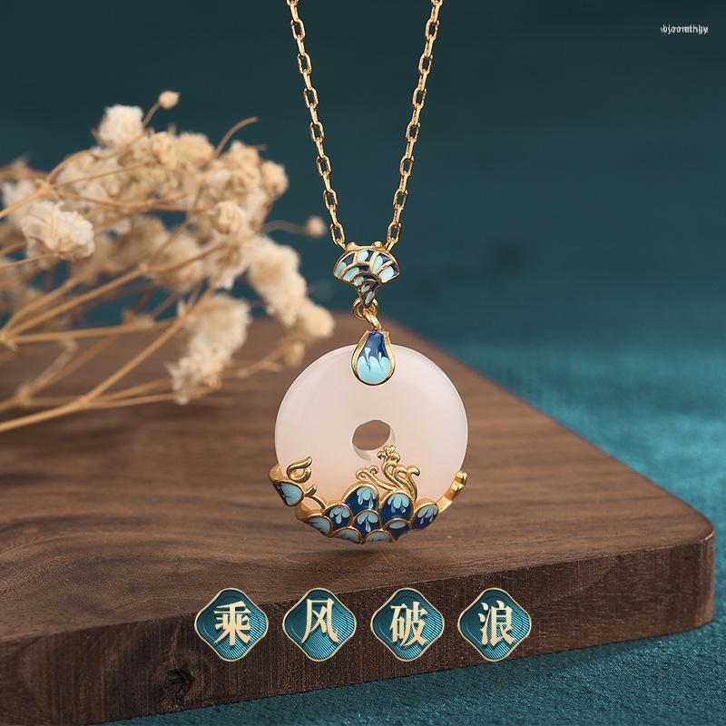Chains National Fashion Design Gold-Plated Imitation Ian Jade Pendant Vintage Cloisonne Shanhai Peace Buckle Gifts For Moms
Chains National Fashion Design Gold-Plated Imitation Ian Jade Pendant Vintage Cloisonne Shanhai Peace Buckle Gifts For Moms